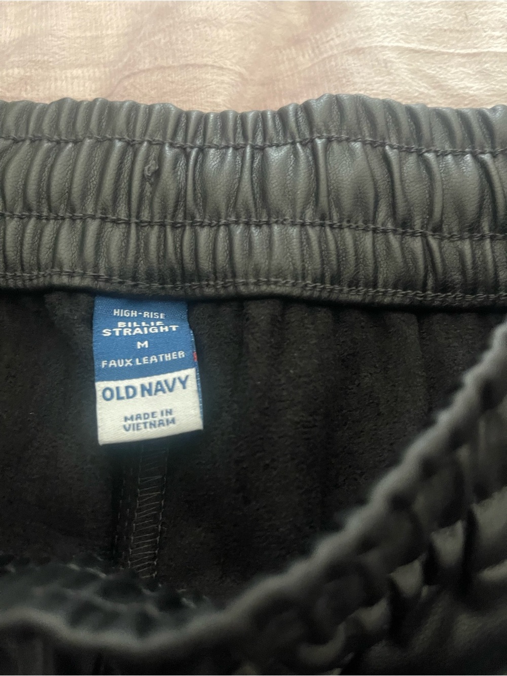 Old Navy Faux Leather High-Rise Straight Pants - Black